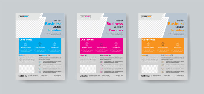Corporate business flyer design and digital marketing agency brochure cover template with photo Free Vector