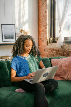 young woman working on computer