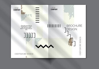 Brochure Cover Layout Geometric Shapes and Abstract Bright Rectangles on White