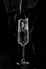 Splash celebrate with glass and toast