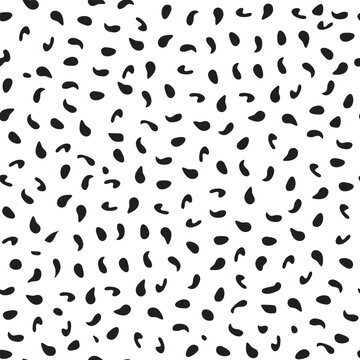 Seamless abstract pattern of black dots, on white background. Abstract texture for fabric, textile, apparel
