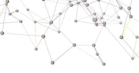 Motion of digital data flow. Communication and technology network concept with moving lines and dots