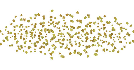 XMAS stars. Confetti celebration, Falling golden abstract decoration for party, birthday celebrate, (PNG transparent)