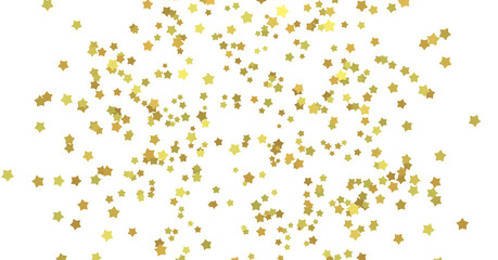 XMAS stars. Confetti celebration, Falling golden abstract decoration for party, birthday celebrate, (PNG transparent)