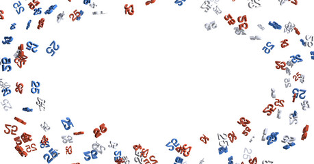 3d golden 25 years anniversary celebration with star background. 3d illustration.  - PNG transparent