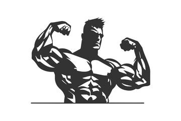 Bodybuilding, gym man icon. Vector illustration desing.