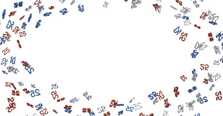 3d golden 25 years anniversary celebration with star background. 3d illustration.  - PNG transparent