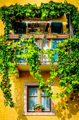 typical old balcony in italy