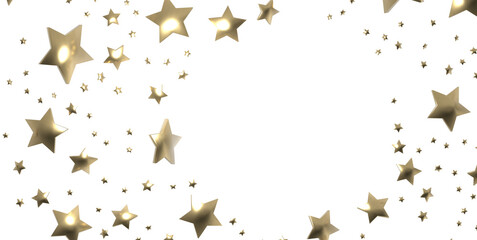 Stars - stars. Confetti celebration, Falling golden abstract decoration for party, birthday celebrate, 3D PNG - PNG transparent