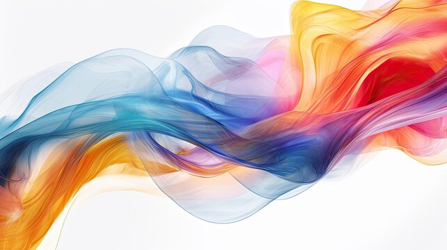 An abstract art-inspired frame with fluid lines and vibrant colors, placed on a minimalist white background, creating a unique and eye-catching framing effect. Generative AI. 