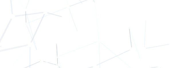 Big data visualization. Network connection structure with chaotic distribution of points and lines. 3D rendering. - PNG transparent