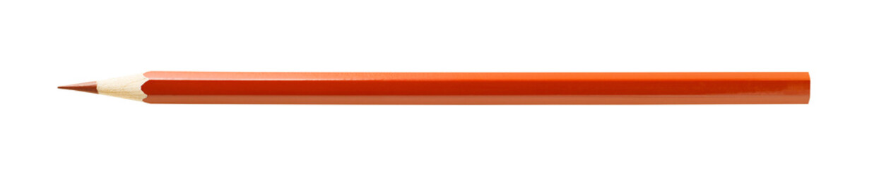 Brown pencil, sharply sharpened, isolated on transparent background .
