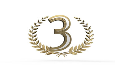 Triumphant Honors: Mesmeric 3D Illustration of Third Place Award