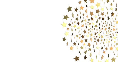 XMAS stars. Confetti celebration, Falling golden abstract decoration for party, birthday celebrate, 3D PNG - PNG transparent