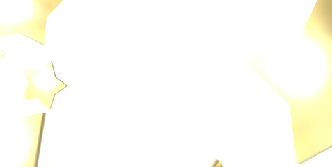 XMAS Stars - Holiday golden decoration, glitter frame isolated - - PNG transparent