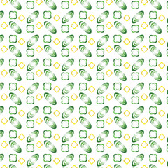 Fototapeta premium Ditzy Yellow and Green Mixed Orbits, Seamless Vector Repeating Pattern