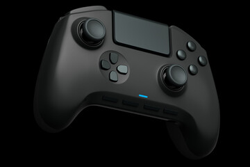 Realistic black joystick for video game controller on black background © Vasyl Onyskiv