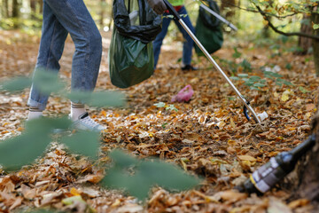 Anonymous activist volunteering junk ecology care