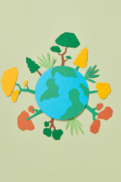Ecology concept with Green Eco Earth and Trees
