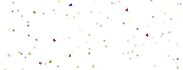 colourful  XMAS stars background, sparkle lights confetti falling. magic shining Flying christmas stars on night