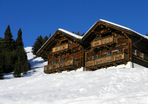 Huts in Austria, at Lienz ski resort