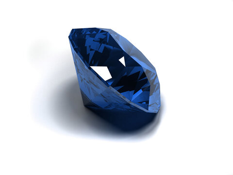 3d rendered illustration of a blue diamond