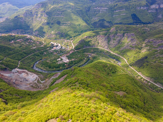 Aerial view of iskar gorge near village of Bov, Bulgaria