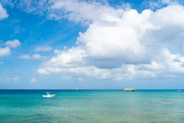 beautiful seascape at summer cloudy sky. daylight seascape at summer view.