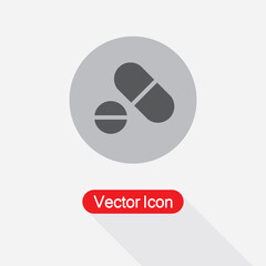 Pills Icon In Circle Vector Illustration Eps10