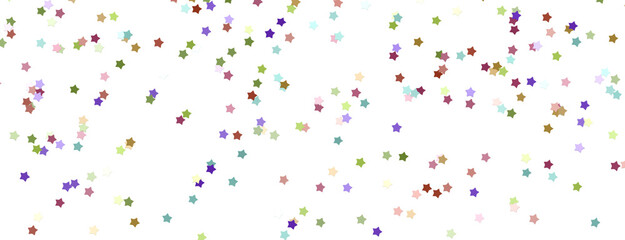 XMAS stars. Confetti celebration, Falling colourful abstract decoration for party, birthday celebrate, png transparent