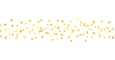 XMAS stars. Confetti celebration, Falling golden abstract decoration for party, birthday celebrate, (PNG transparent)