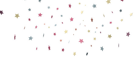 colorful Stars - stars background, sparkle lights confetti falling. magic shining Flying christmas stars on night