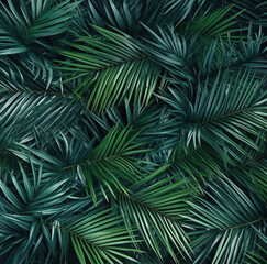Fototapeta na wymiar Green palm leaf natural patterns. Wallpaper, background, or texture for various design projects.Generated by AI.