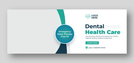 Modern Dental Care Facebook Cover & Web Banner for Healthy Smiles