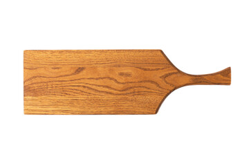 Modern wooden cutting board isolated on white background. Recipe. Kitchenware.