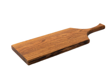 Modern wooden cutting board isolated on white background. Recipe. Kitchenware.
