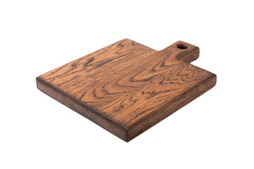 Modern wooden cutting board isolated on white background. Recipe. Kitchenware.