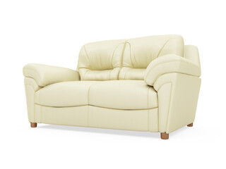 Fototapeta premium isolated beige sofa over white background