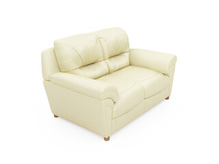 Obraz premium isolated beige sofa over white background