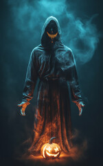 Fototapeta na wymiar halloween ghost costume character. generative ai