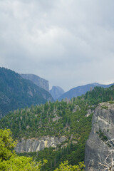 Gloomy day at Yosemite National Park in California