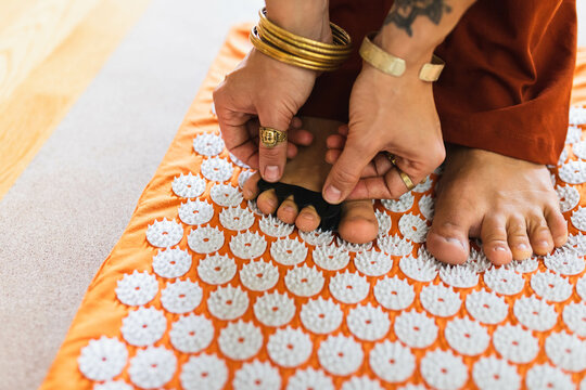 Close up of toes separator