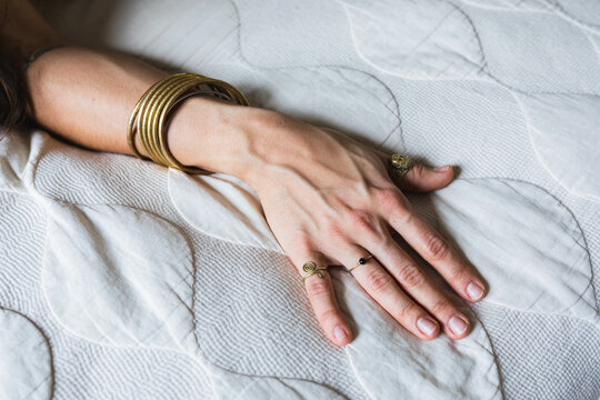 Woman wearing bracelets