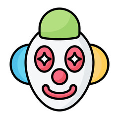 Obraz premium Clown Line Color Icon