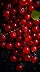 Fresh Organic Redcurrant Berry Photorealistic Vertical Background. Healthy Vegetarian Diet. Ai Generated Lifelike Background with Delicious Juicy Redcurrant Berry. Generative AI