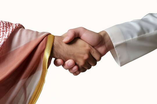Handshake Between Two Arab Professionals