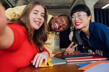 Colleagues Taking Selfie Photo