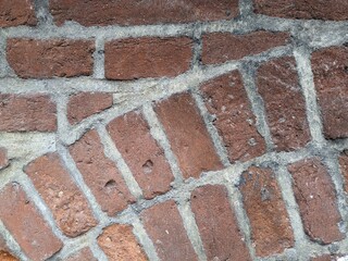 brick patterns on and old factory chimney in Czech republic,SUsice former SOLO company -Europe...