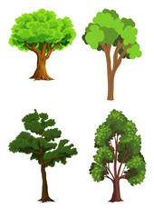set of tree illustration isolated on white background