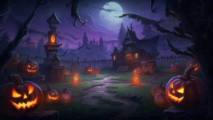 Fototapeta premium halloween poster, celebration background, greeting card, banner, etc, generative ai